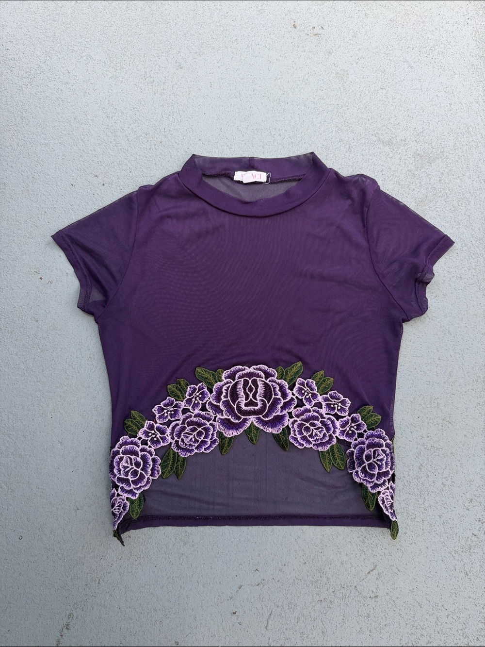 AGACI- sheer embroidered top